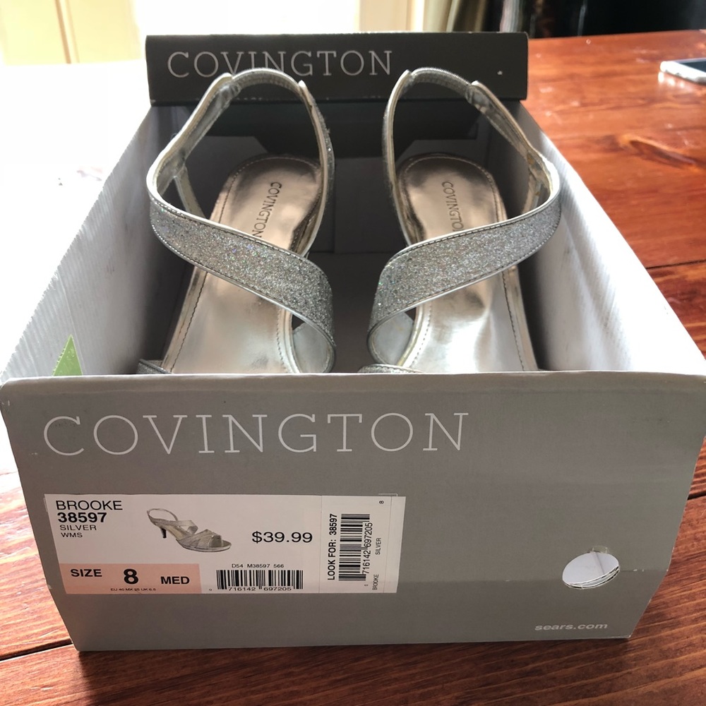 Silver heels size 8 👠